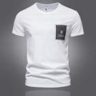 Short-sleeve Denim Patchwork T-shirt