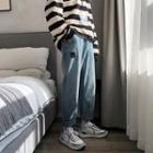 Applique High-waist Straight-cut Jeans