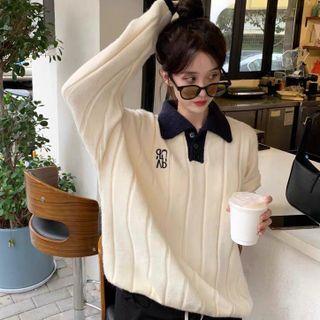 Lapel Knit Sweater