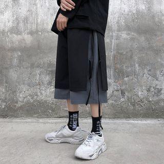 Mock Two Piece Capri Pants