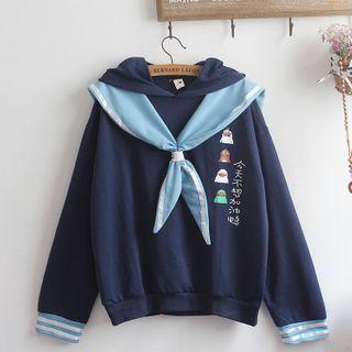 Duck Print Collared Pullover