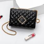 Quilted Irregular Buckled Crossbody Bag Black - One Size