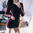 Contrast Stripe Sheath Dress