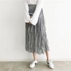 Polka-dot Crinkled Chiffon Long Skirt