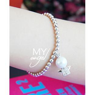 Angel-charm Metal-ball Bracelet