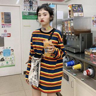 Rainbow Striped Long-sleeve Top Rainbow - One Size
