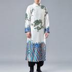 Traditional Chinese Long-sleeve Satin Long Top