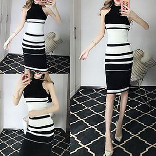 Striped Halter Knit Dress