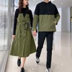 Couple Matching Color Block Hoodie / Long-sleeve T-shirt / A-line Dress