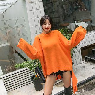 Strappy-hem Oversized Sweater