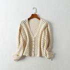 Perforated Cardigan Khaki - One Size