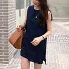 Sleeveless Mini Smock Dress Dark Blue - One Size