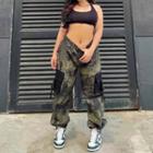 High-waist Camouflage Loose-fit Cargo Pants