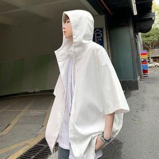 Elbow-sleeve Hood Shirt