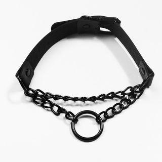 Hoop Buckled Choker Black - One Size