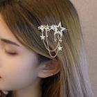 Star Rhinestone Chained Alloy Hair Clip F373 - Gold - One Size