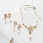 Faux Pearl Flower Drop Earring / Clip-on Earring / Necklace
