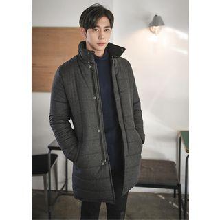 High-neck Padded Wool Blend Coat