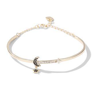925 Sterling Silver Rhinestone Moon & Star Bracelet As Shown In Figure - One Size