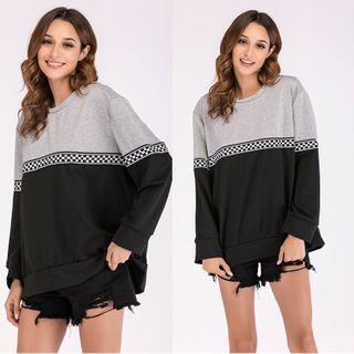 Checker Embroidered Pullover