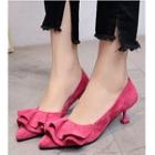 Ruffle Pointy Pumps