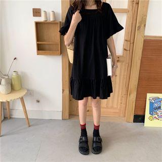 Square Neck Short-sleeve Dress