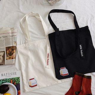 Milk Carton Embroidered Canvas Tote