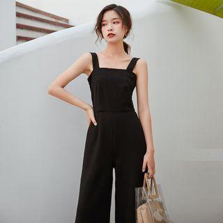 Open Back Sleeveless Cropped Wide-leg Jumpsuit