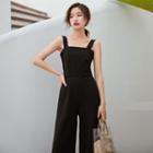Open Back Sleeveless Cropped Wide-leg Jumpsuit