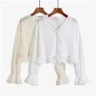 V-neck Drawstring Waist Chiffon Blouse