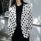 Floral & Argyle Print Blazer