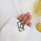 Rectangle Chain Necklace Silver - One Size