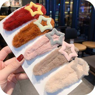 Faux Fur Star Hair Clip
