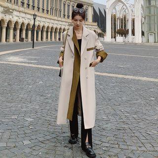 Two Tone Double Breasted Trench Coat