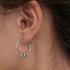 Rhinestone Interlocking Hoop Earring 1 Pair - Silver - One Size