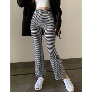 High-waist Boot-cut Cropped Pants