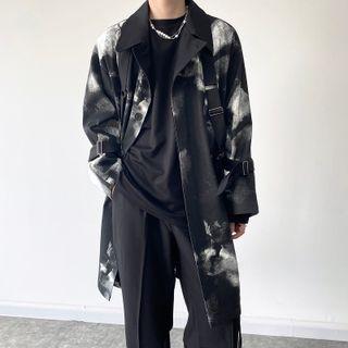 Tie Dye Long Jacket With Strap