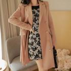 Double-breasted Pleated Flare Coat