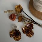 Resin Petal Fringed Earring 1 Pair - Brown - One Size