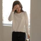 Button-detail Patch-pocket T-shirt