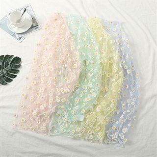Floral Sheer Long-sleeve T-shirt