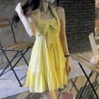 Halter Bow Front A-line Dress