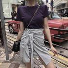 Asymmetric Mini Skirt Gray - One Size