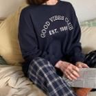Plus Size Letter Embroidered Sweatshirt