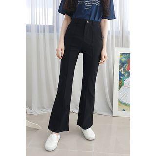 Petite Size Hidden Band-waist Boot-cut Dress Pants
