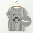 Cartoon Crack Print Short-sleeve T-shirt