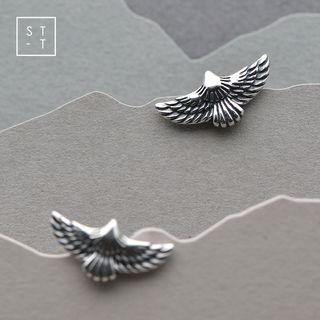 925 Sterling Silver Eagle Earring Silver - One Size