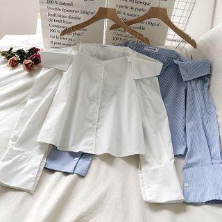 Chain Strap Long-sleeve Blouse