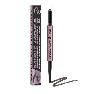 Rude - Double Agent 2 In 1 Eyebrow Pencil & Powder - Neutral Brown 1 Pc