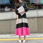 Color-block A-line Maxi Dress